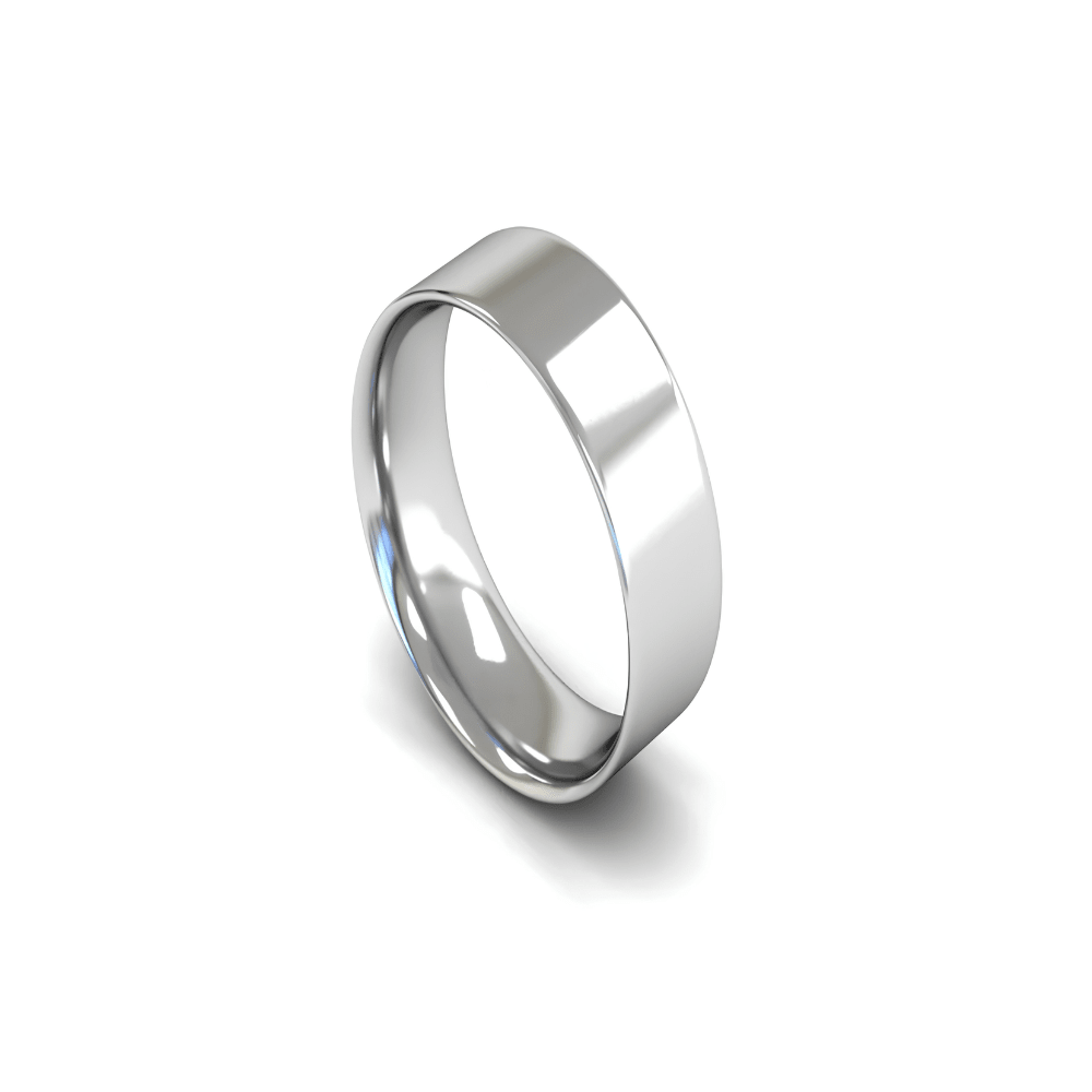 Mococo Fine 9ct White Gold 7mm Flat Court Wedding Ring - MococoMococo Wedding RingsWCL7002MGRings