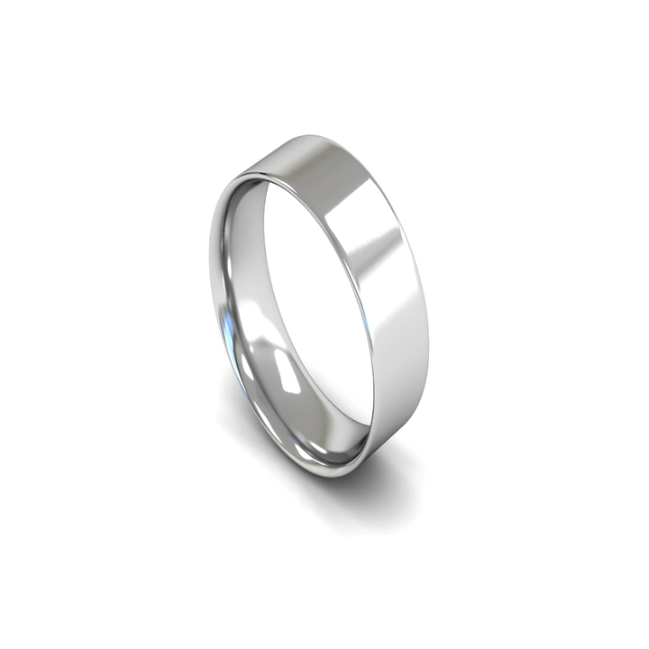 Mococo Fine 9ct White Gold 7mm Flat Court Wedding Ring - MococoMococo Wedding RingsWCL7002MGRings