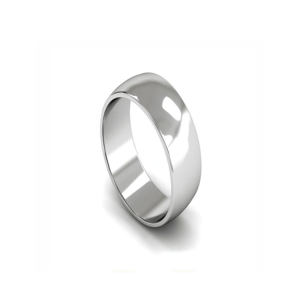 Mococo Fine 9ct White Gold 8mm D-Shaped Wedding Ring - MococoMococo Wedding RingsWDL8002MGRings