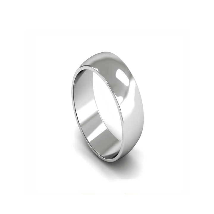 Mococo Fine 9ct White Gold 8mm D-Shaped Wedding Ring - MococoMococo Wedding RingsWDL8002MGRings