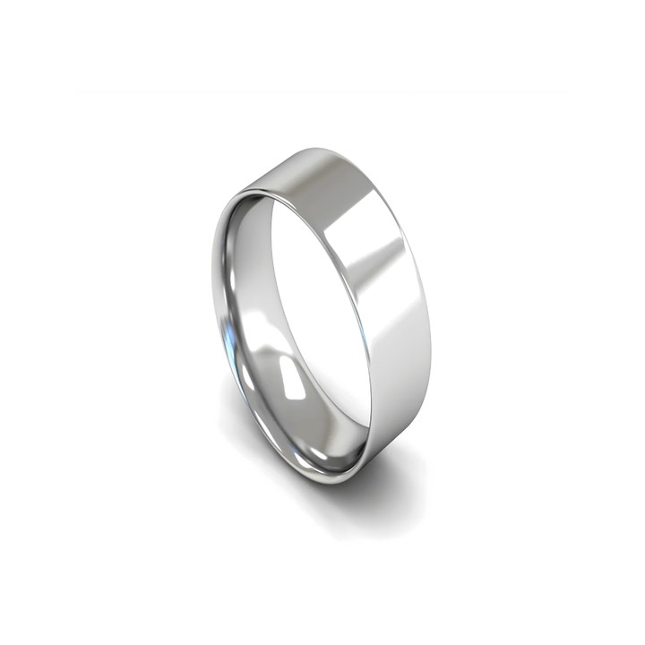 Mococo Fine 9ct White Gold 8mm Flat Court Wedding Ring - MococoMococo Wedding RingsWCL8002MGRings