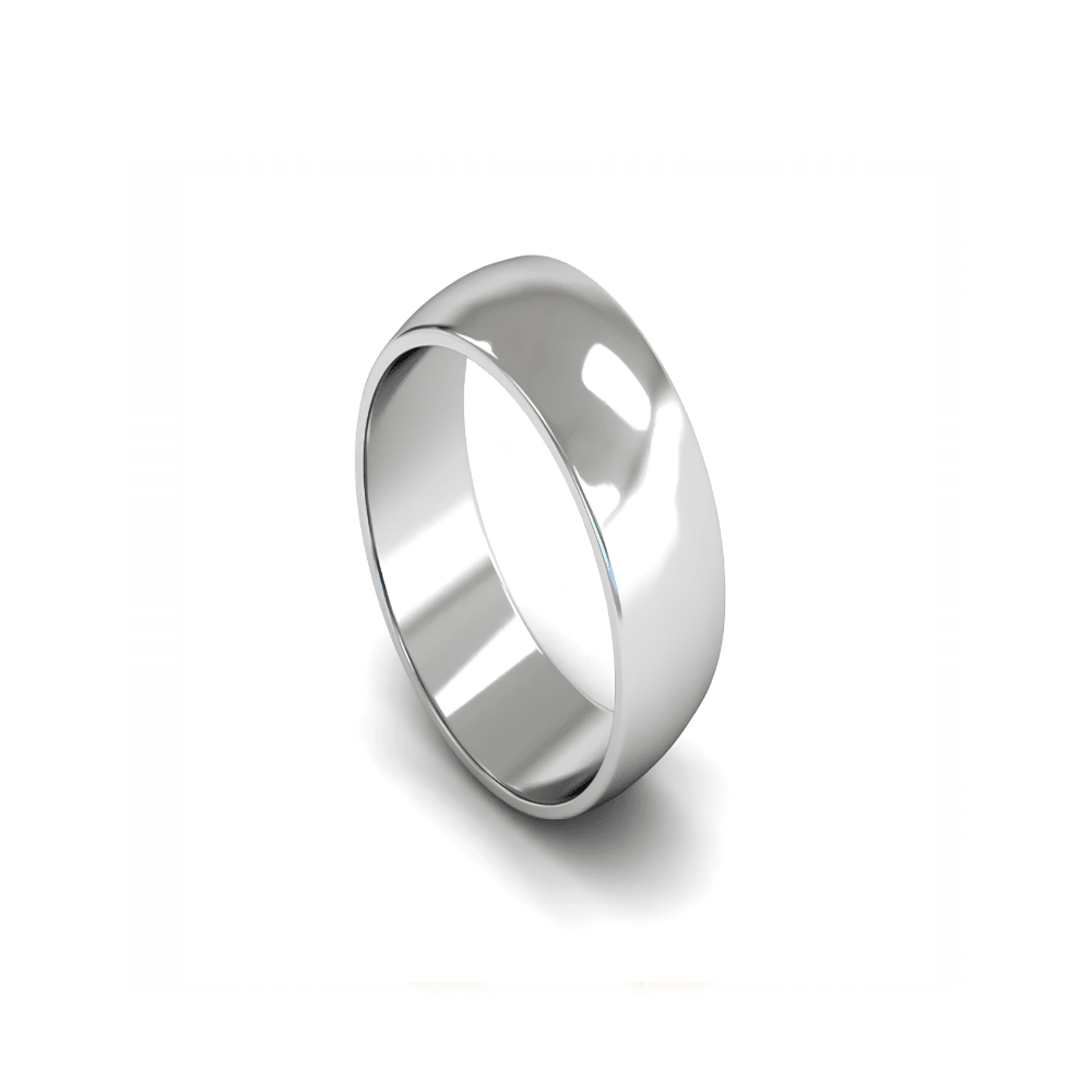 Mococo Fine 9ct White Gold 9mm D-Shaped Wedding Ring - MococoMococo Wedding RingsWDL9002MGRings