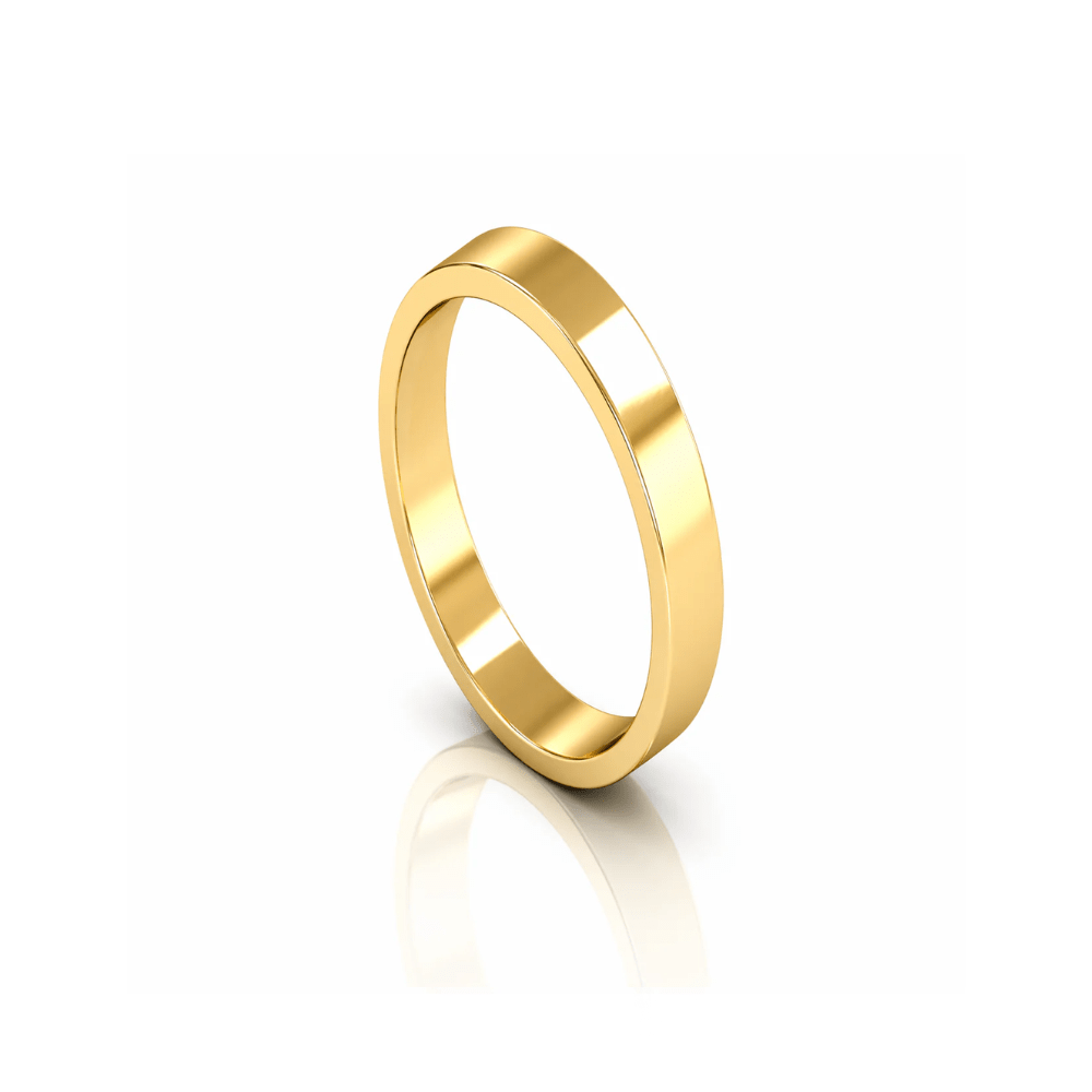 Mococo Fine 9ct Yellow Gold 3mm Flat Wedding Ring - MococoMococo Wedding RingsWAL3001MGRings