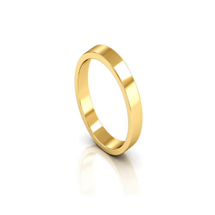 Mococo Fine 9ct Yellow Gold 3mm Flat Wedding Ring - MococoMococo Wedding RingsWAL3001MGRings