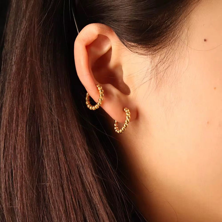 Mococo Gold Beaded Single Ear Cuff - MococoMococoMOCEGE007Earrings