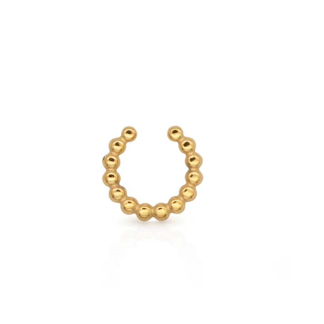 Mococo Gold Beaded Single Ear Cuff - MococoMococoMOCEGE007Earrings