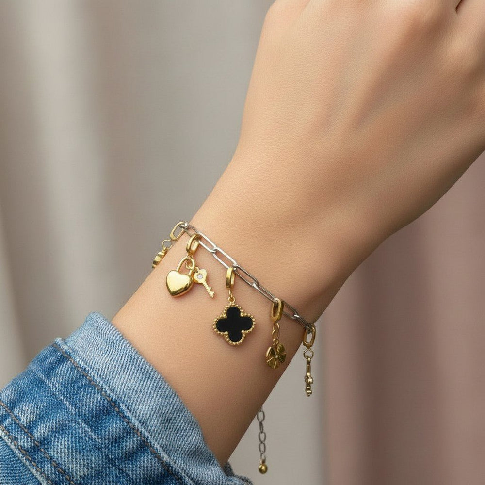 Mococo Gold Black Clover Clip-On Charm - MococoMococoMOCCH0040Charms