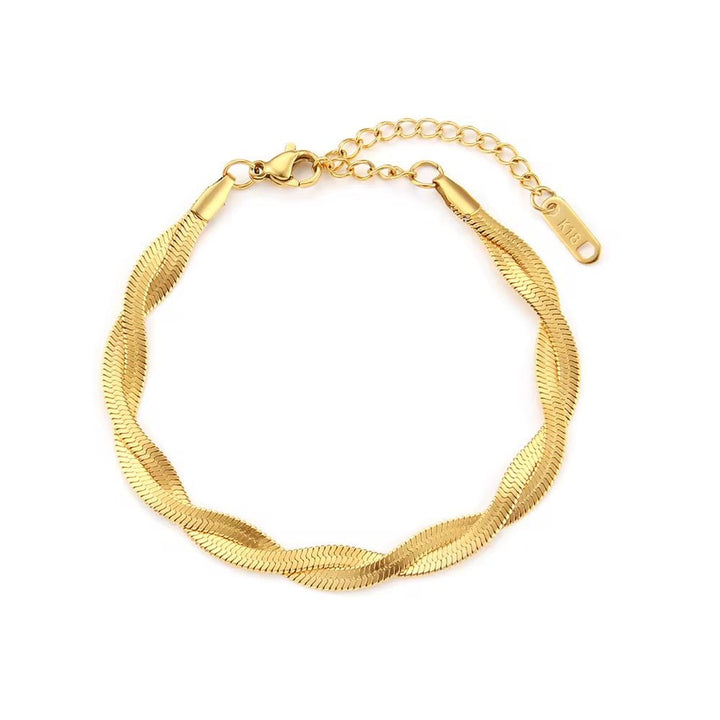 Mococo Gold Braided Chain Braclelet - MococoMococoMOCEGB009Bracelets