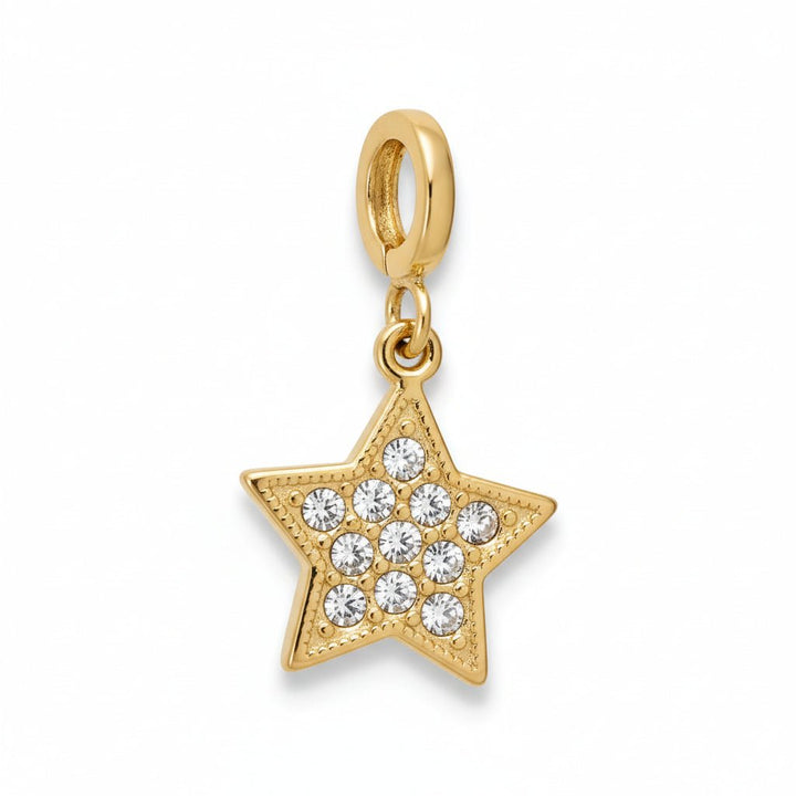Mococo Gold Crystal Shining Star Clip-On Charm - MococoMococoMOCCH0044Charms