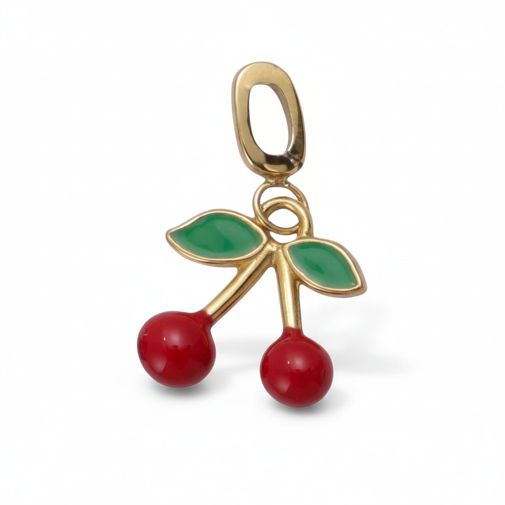Mococo Gold Cute Cherries Clip-On Charm - MococoMococoMOCCH0026Charms