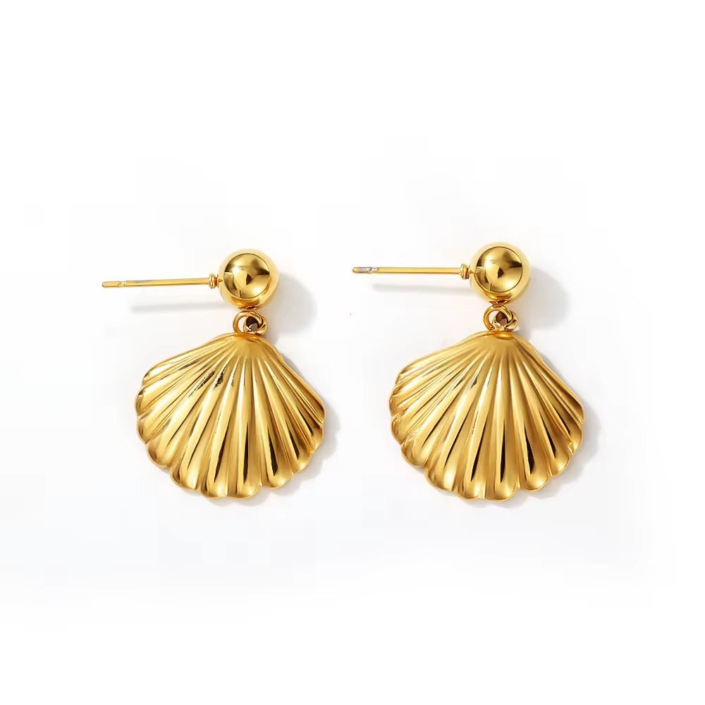 Mococo Gold Dangle Shell Earrings - MococoMococoMOCEGE009Earrings