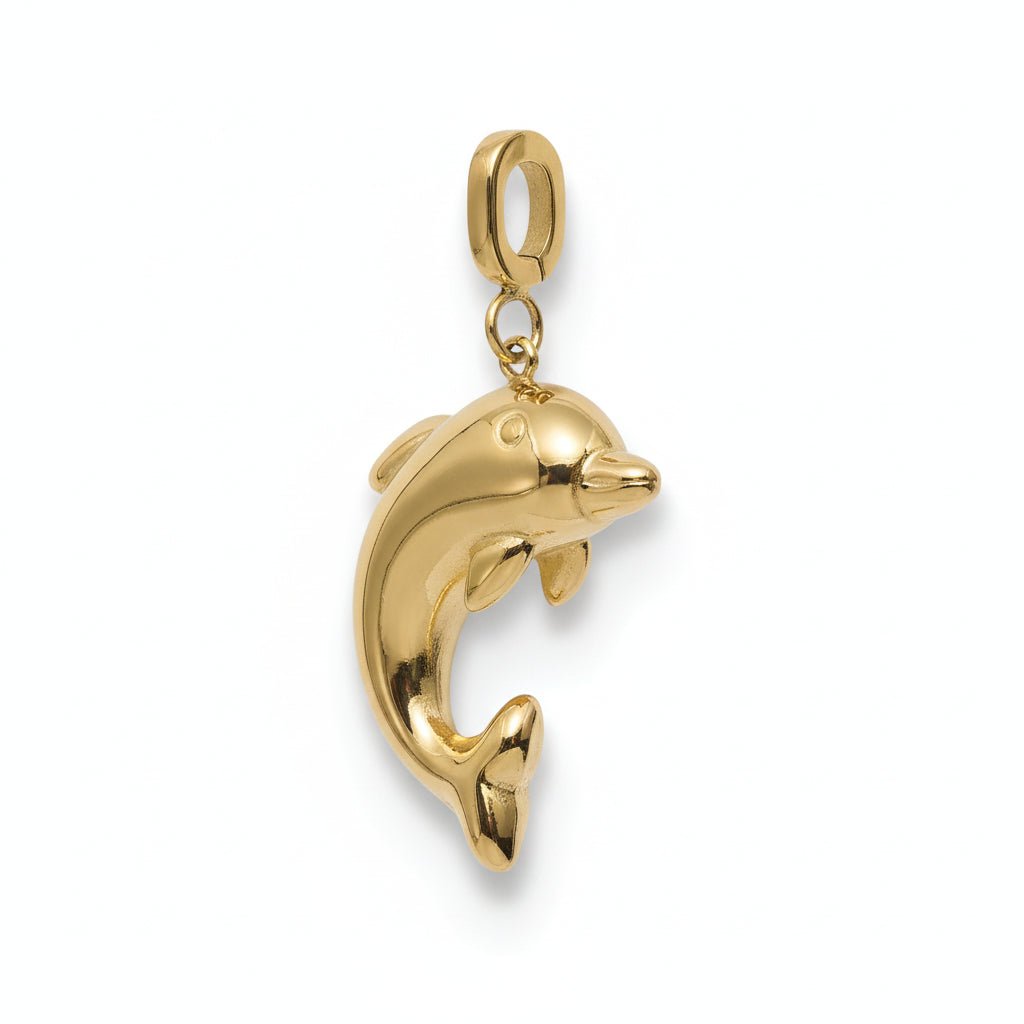 Mococo Gold Dolphin Clip-On Charm - MococoMococoMOCCH0053Charms