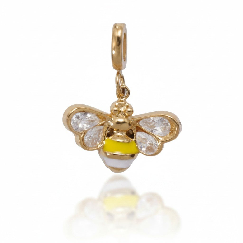 Mococo Gold Enamel Bee Clip-On Charm - MococoMococoMOCCH0022Charms