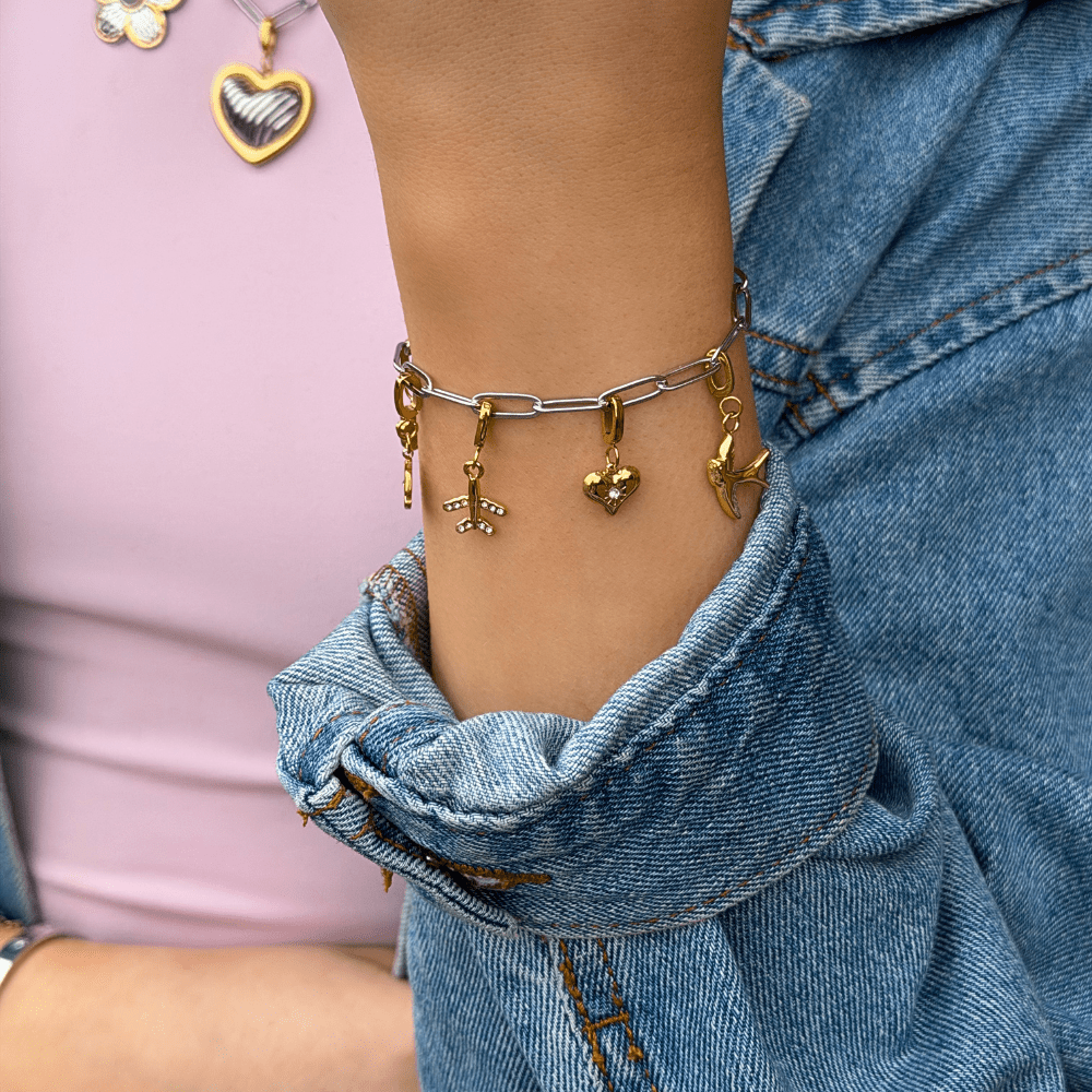 Mococo Gold Freedom Swallow Bird Clip-On Charm - MococoMococoMOCCH0047Charms