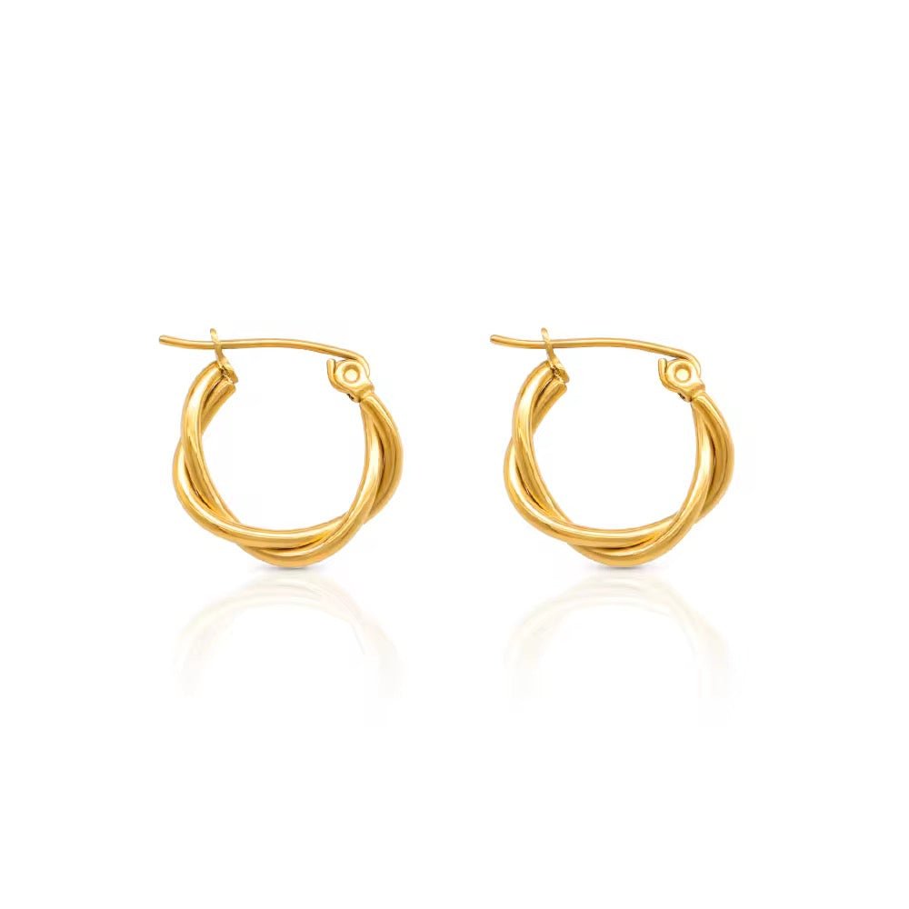 Mococo Gold Intertwine Hoop Earrings - MococoMococoMOCEGE016Earrings