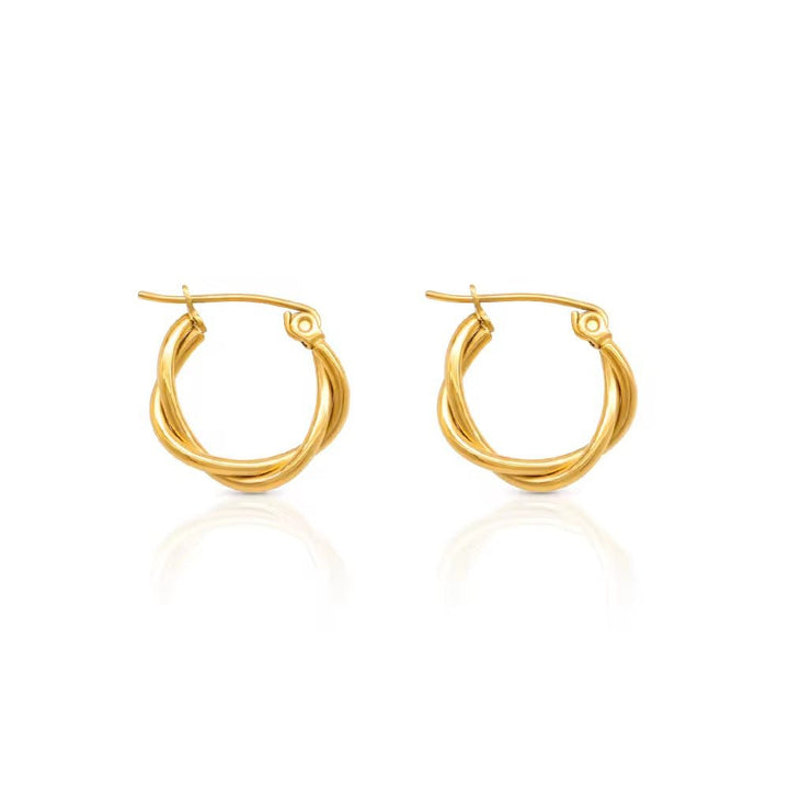Mococo Gold Intertwine Hoop Earrings - MococoMococoMOCEGE016Earrings