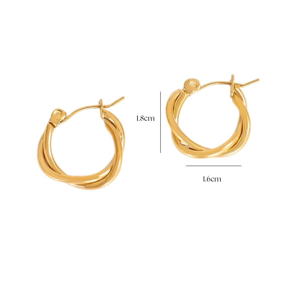 Mococo Gold Intertwine Hoop Earrings - MococoMococoMOCEGE016Earrings