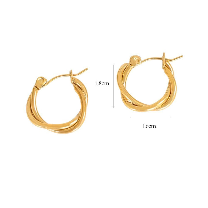 Mococo Gold Intertwine Hoop Earrings - MococoMococoMOCEGE016Earrings