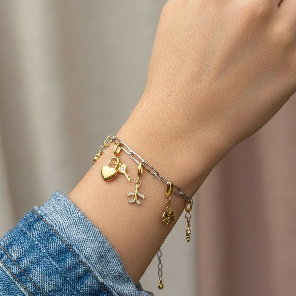 Mococo Gold Key to My Heart Clip-On Charm - MococoMococoMOCCH0042Charms