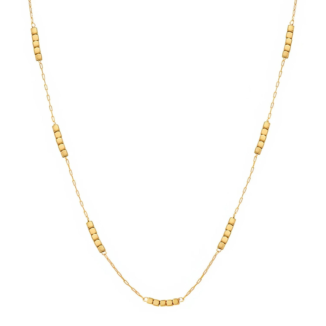 Mococo Gold Mini Cube Necklace - MococoMococoMOCEGN008Necklaces
