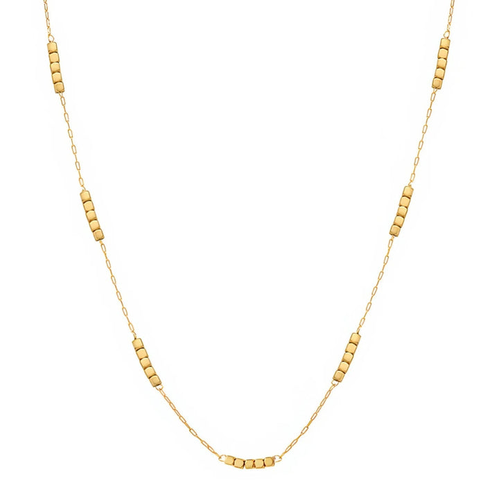 Mococo Gold Mini Cube Necklace - MococoMococoMOCEGN008Necklaces