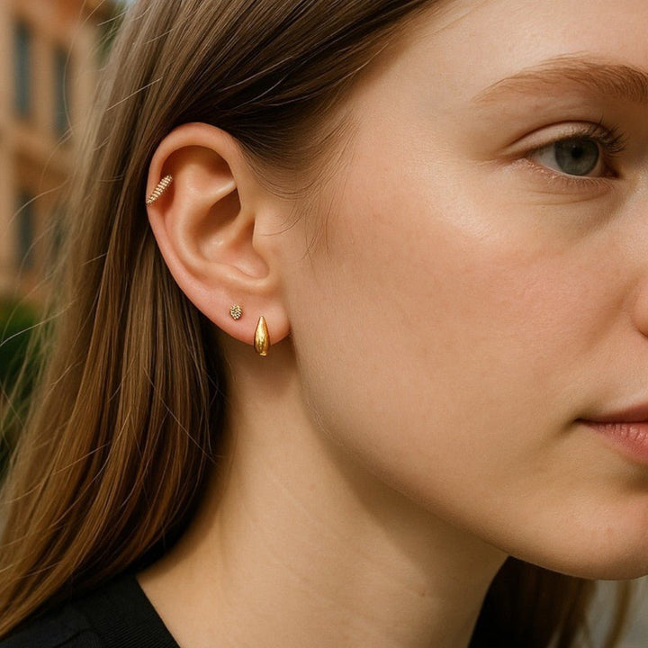 Mococo Gold Mini Droplet Stud Earrings - MococoMococoMOCEGE017Earrings