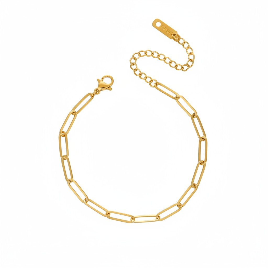 Mococo Gold Paperclip Charm Bracelet - MococoMococoMOCCAR0004Bracelets