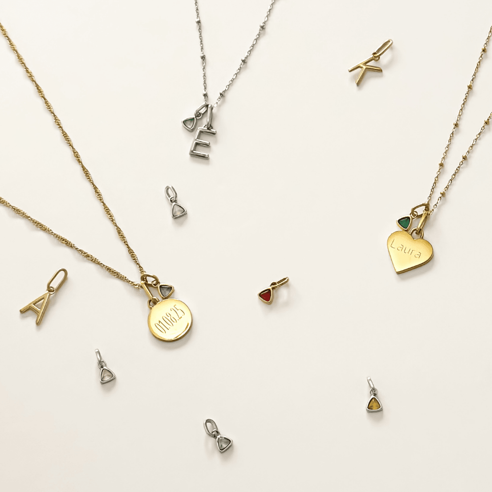 Mococo Gold Personalised Circle Charm Necklace - MococoMococoMOCGOLHCHARMNecklaces
