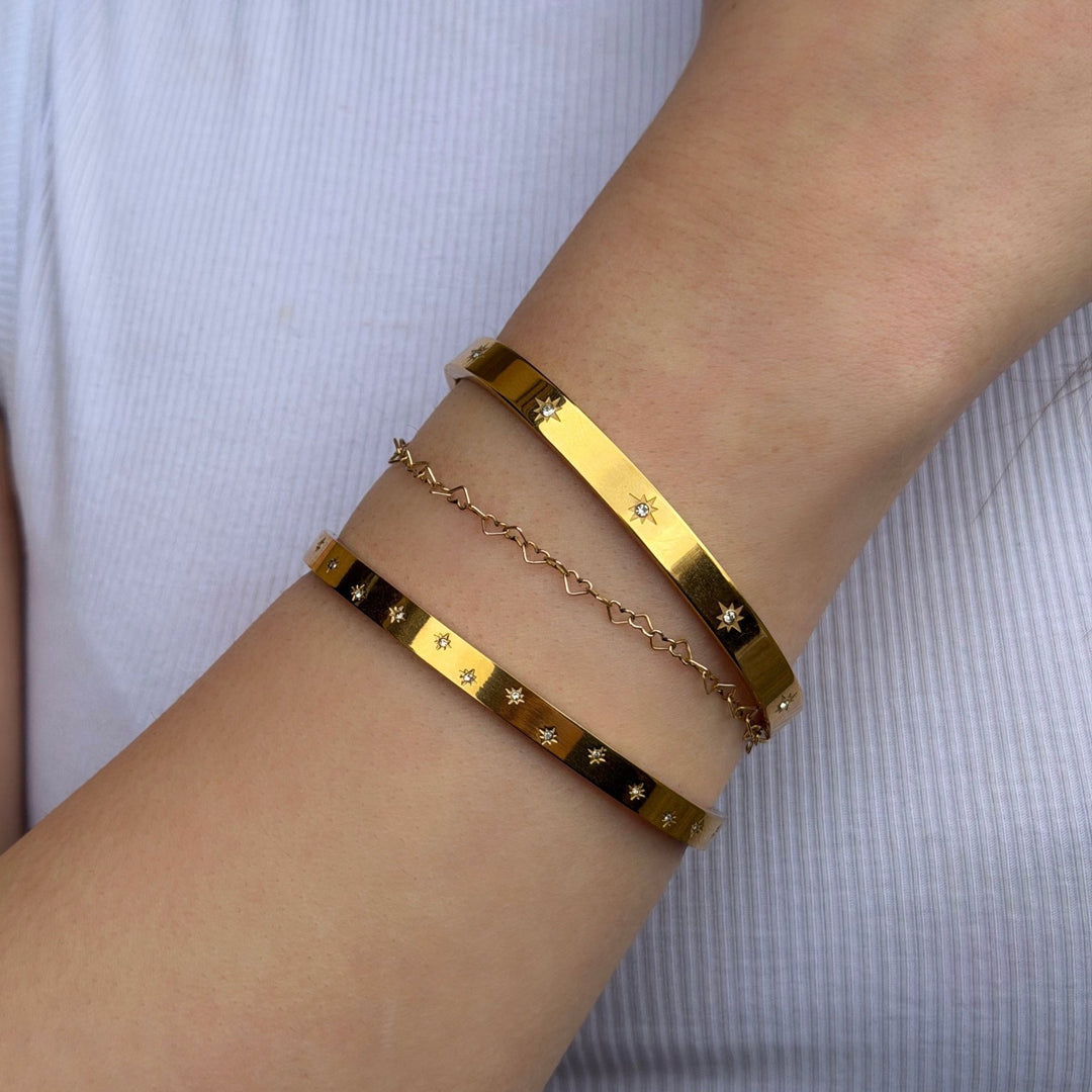 Mococo Gold Star Bangle - MococoMococoMOCEGBAN04Bracelets
