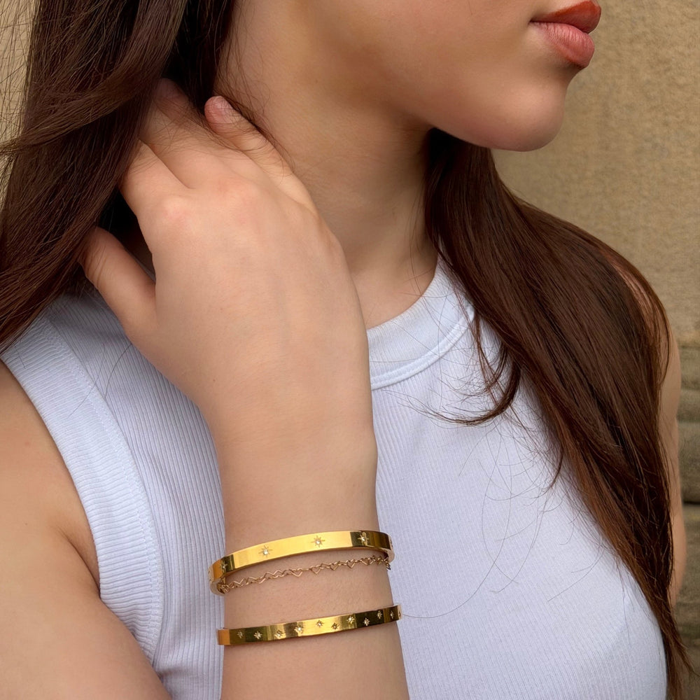 Mococo Gold Star Bangle - MococoMococoMOCEGBAN04Bracelets