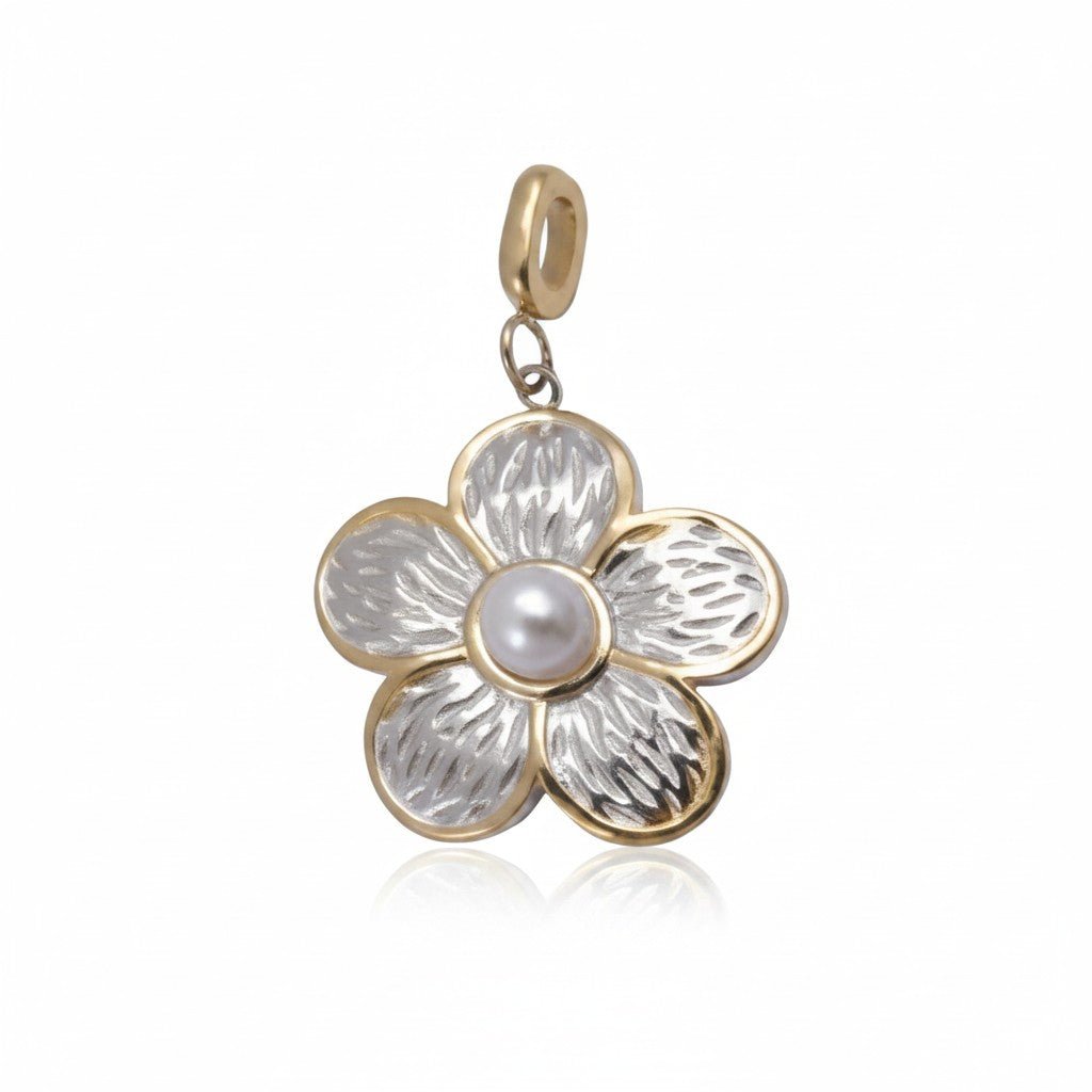 Mococo Mixed Metal Forget-Me-Not Flower Clip-On Charm - MococoMococoMOCCH0048Charms