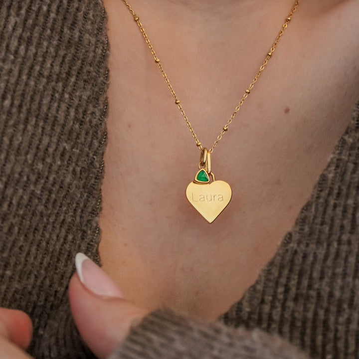 Mococo Personalised Gold Charm & Birthstone Necklace - MococoMococo