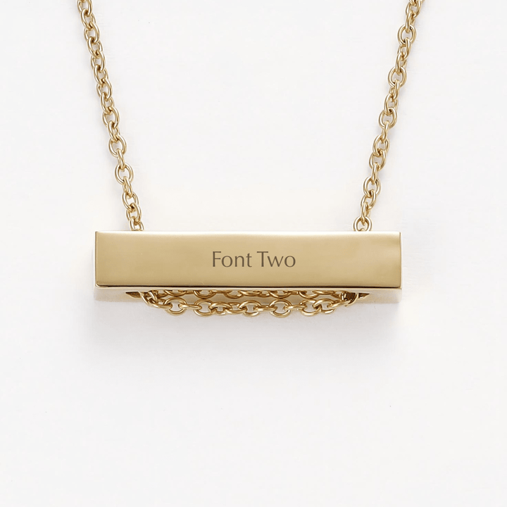 Mococo Personalised Gold Engravable Bar Necklace - MococoMococoMOCPGE001