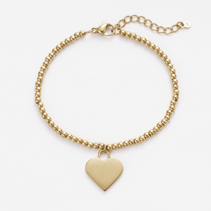 Mococo Personalised Gold Engravable Heart Bracelet - MococoMococoMOCPGEC004