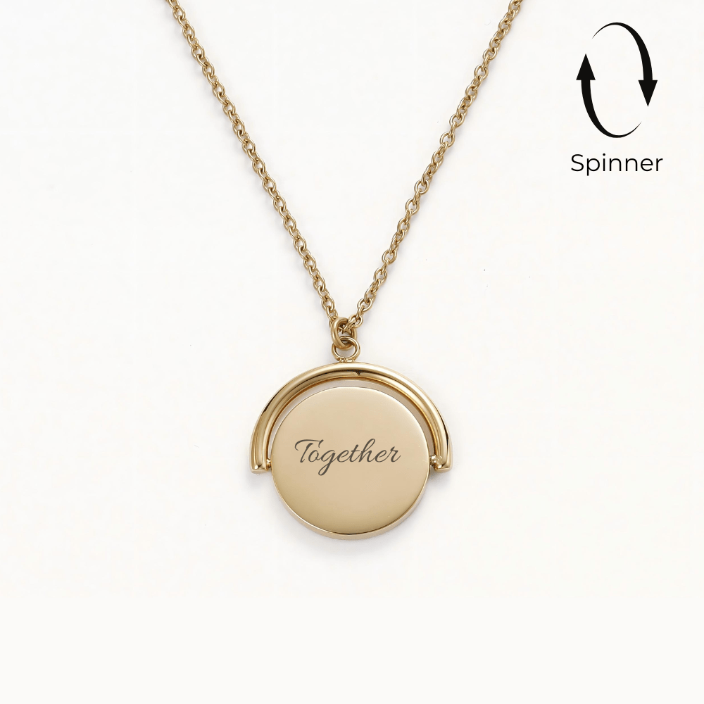 Mococo Personalised Gold Engravable Spinner Necklace - MococoMococoMOCPGE004