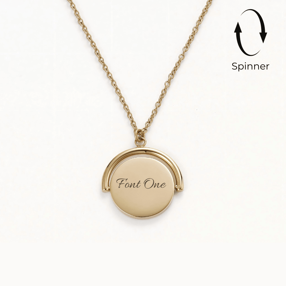 Mococo Personalised Gold Engravable Spinner Necklace - MococoMococoMOCPGE004