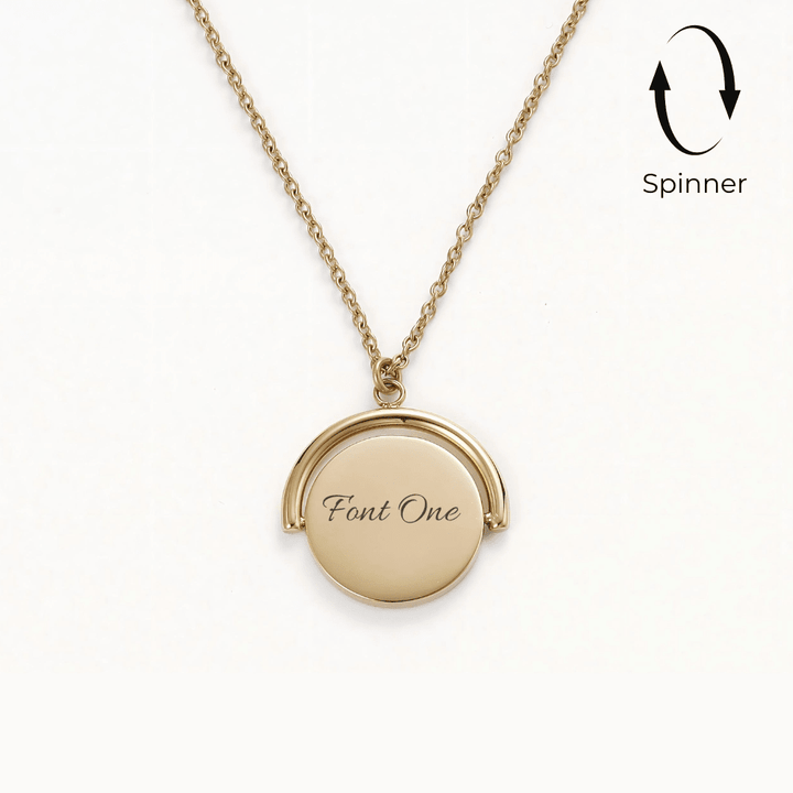 Mococo Personalised Gold Engravable Spinner Necklace - MococoMococoMOCPGE004
