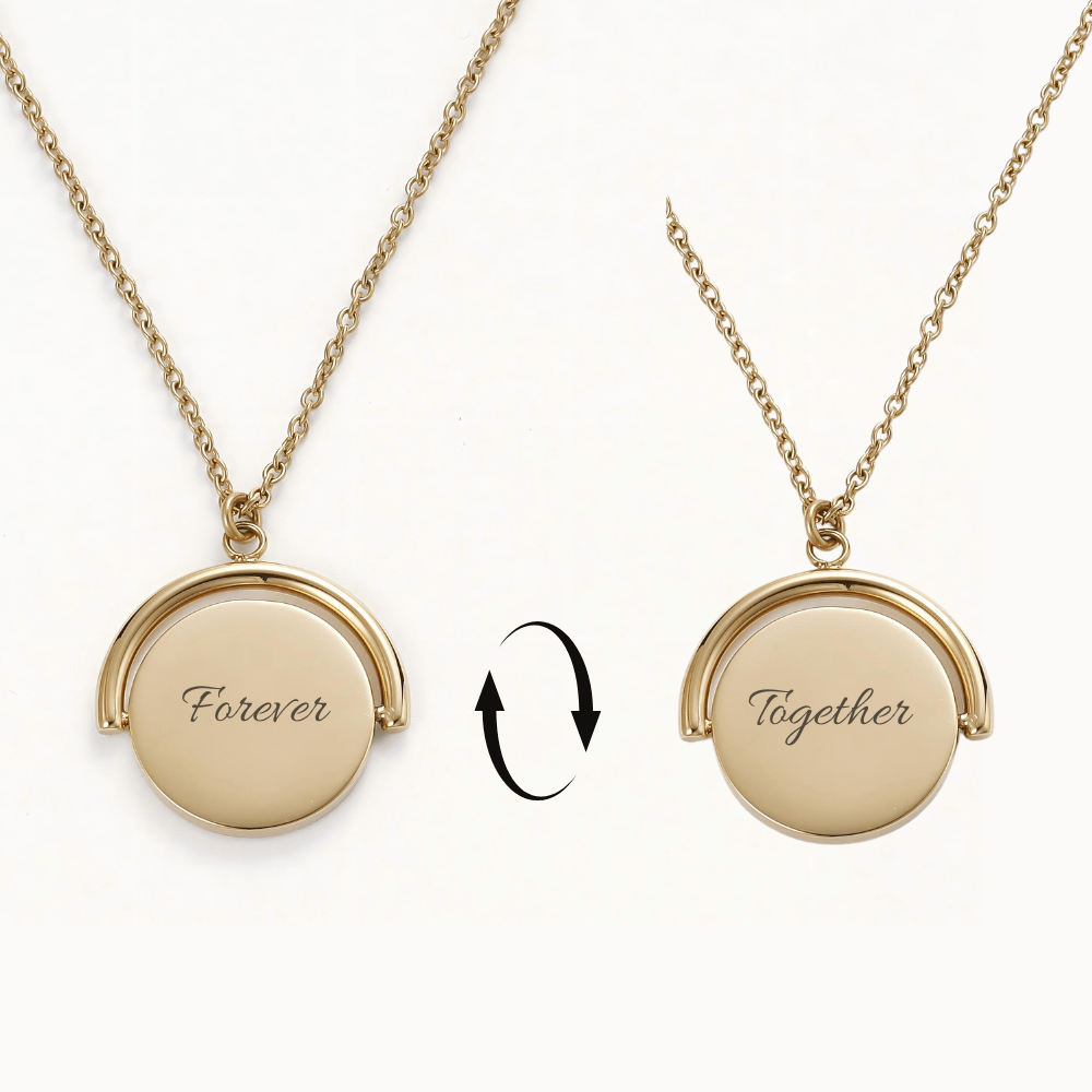 Mococo Personalised Gold Engravable Spinner Necklace - MococoMococoMOCPGE004