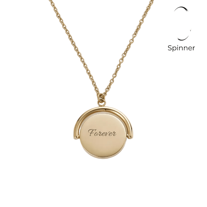 Mococo Personalised Gold Engravable Spinner Necklace - MococoMococoMOCPGE004