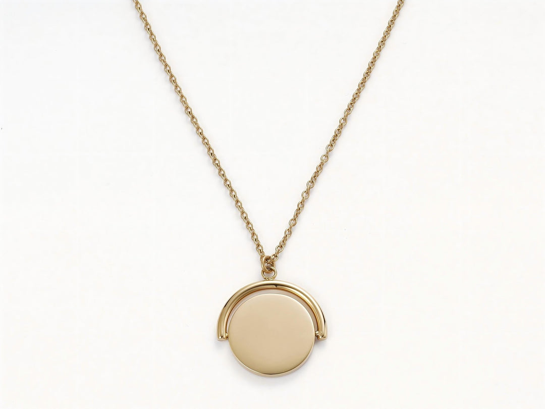 Mococo Personalised Gold Engravable Spinner Necklace - MococoMococoMOCPGE004