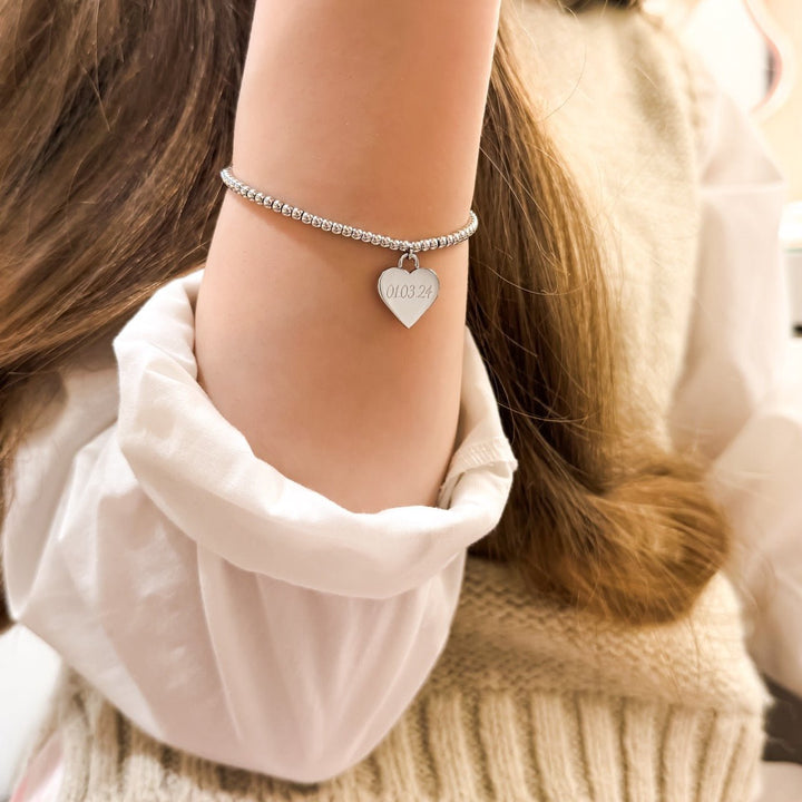 Mococo Personalised Gold Heart Beaded Bracelet - MococoMococoMOCPGEC004