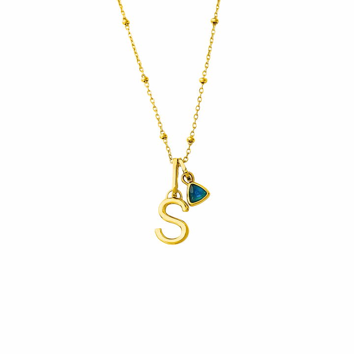 Mococo Personalised Initial and Birthstone Necklace - MococoMococoMOCPG - 1Necklaces