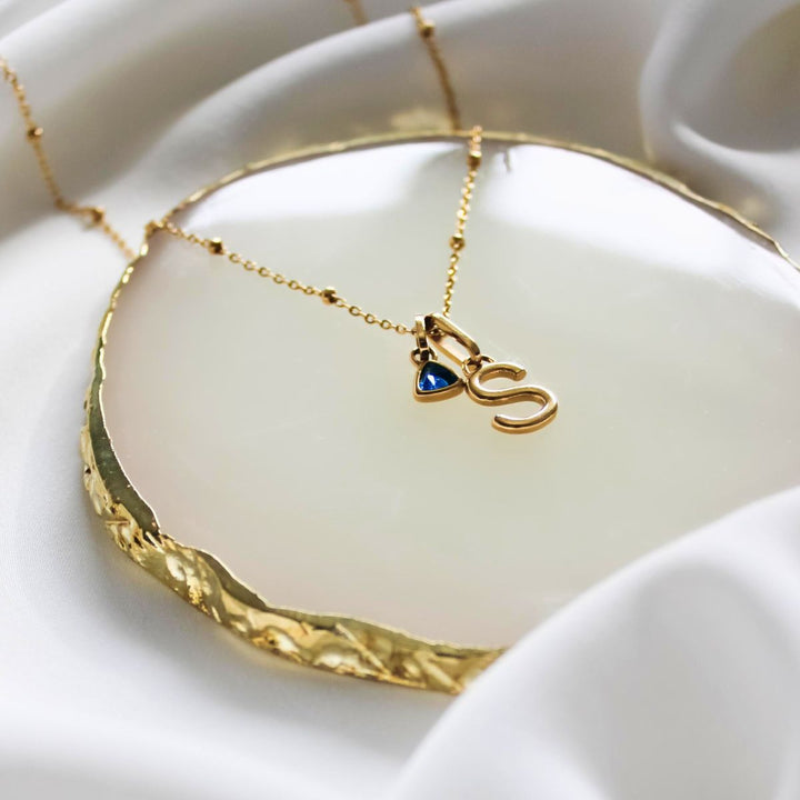 Mococo Personalised Initial and Birthstone Necklace - MococoMococoMOCPG - 1Necklaces