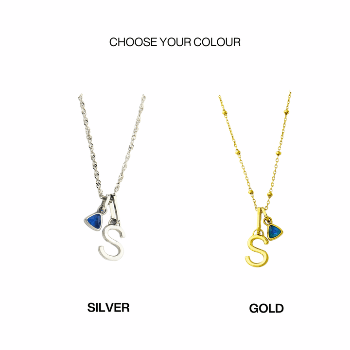 Mococo Personalised Initial and Birthstone Necklace - MococoMococoMOCPG - 1Necklaces