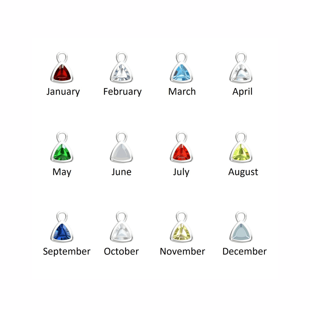 Mococo Personalised Silver Charm & Birthstone Necklace - MococoMococoMOCPSCB-1Necklace