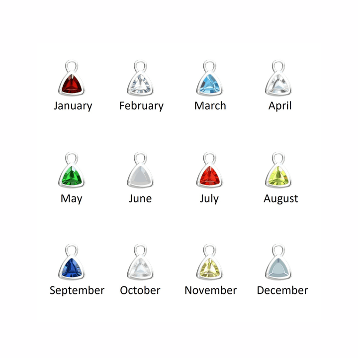 Mococo Personalised Silver Charm & Birthstone Necklace - MococoMococoMOCPSCB-1Necklace