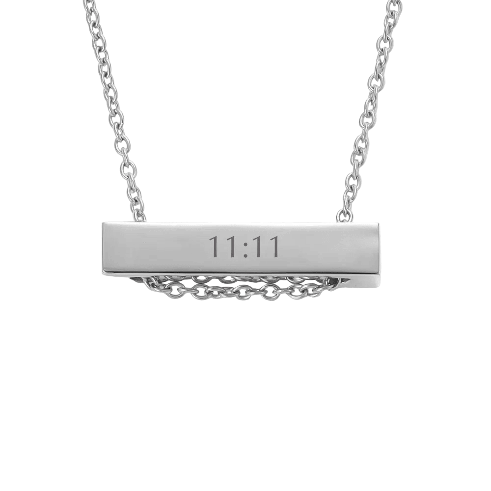 Mococo Personalised Silver Engravable Bar Necklace - MococoMococoMOCPSE001