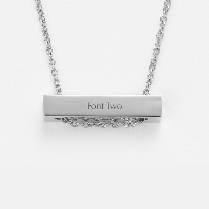 Mococo Personalised Silver Engravable Bar Necklace - MococoMococoMOCPSE001