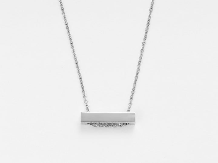Mococo Personalised Silver Engravable Bar Necklace - MococoMococoMOCPSE001