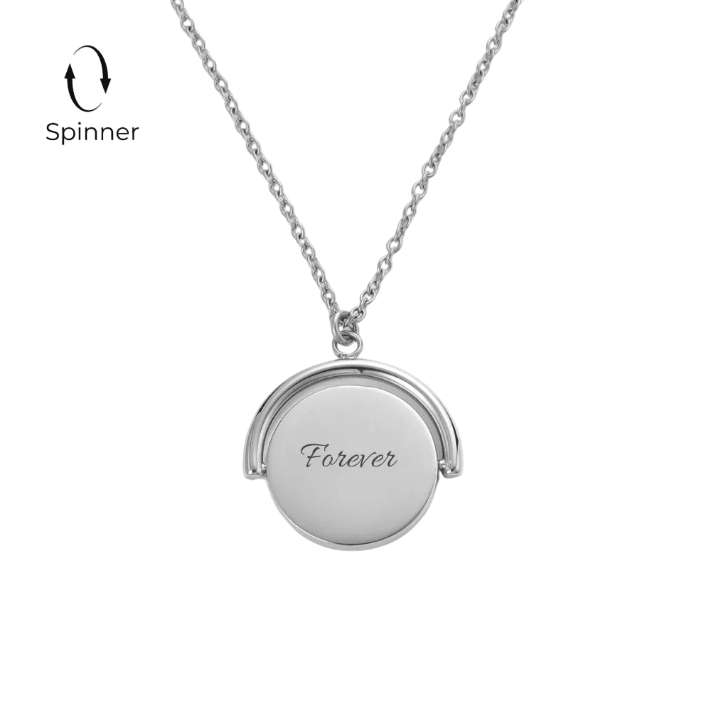 Mococo Personalised Silver Engravable Spinner Necklace - MococoMococoMOCPSE004Necklaces